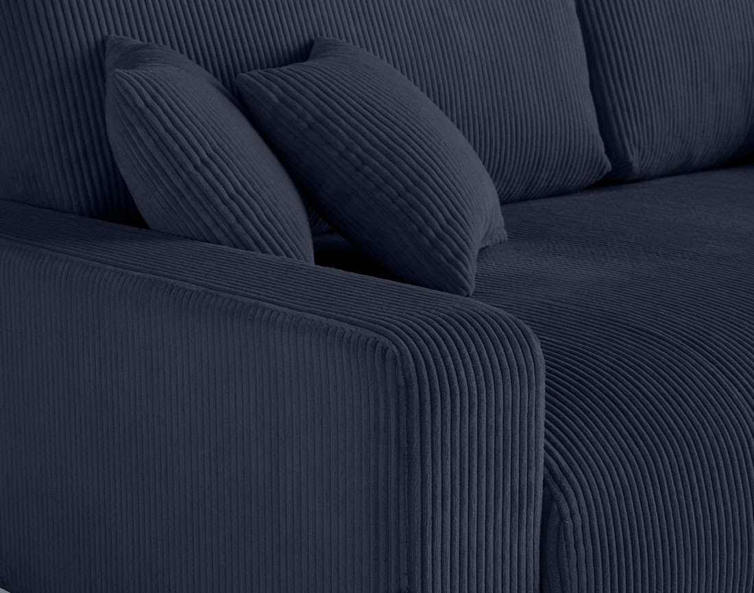 Canapé 3 places convertible avec coffre en velours côtelé Pivoine