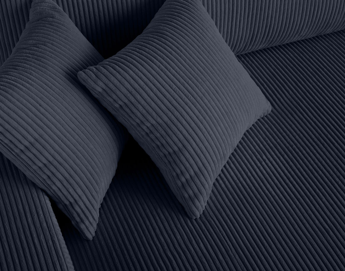 Canapé 3 places convertible avec coffre en velours côtelé Pivoine