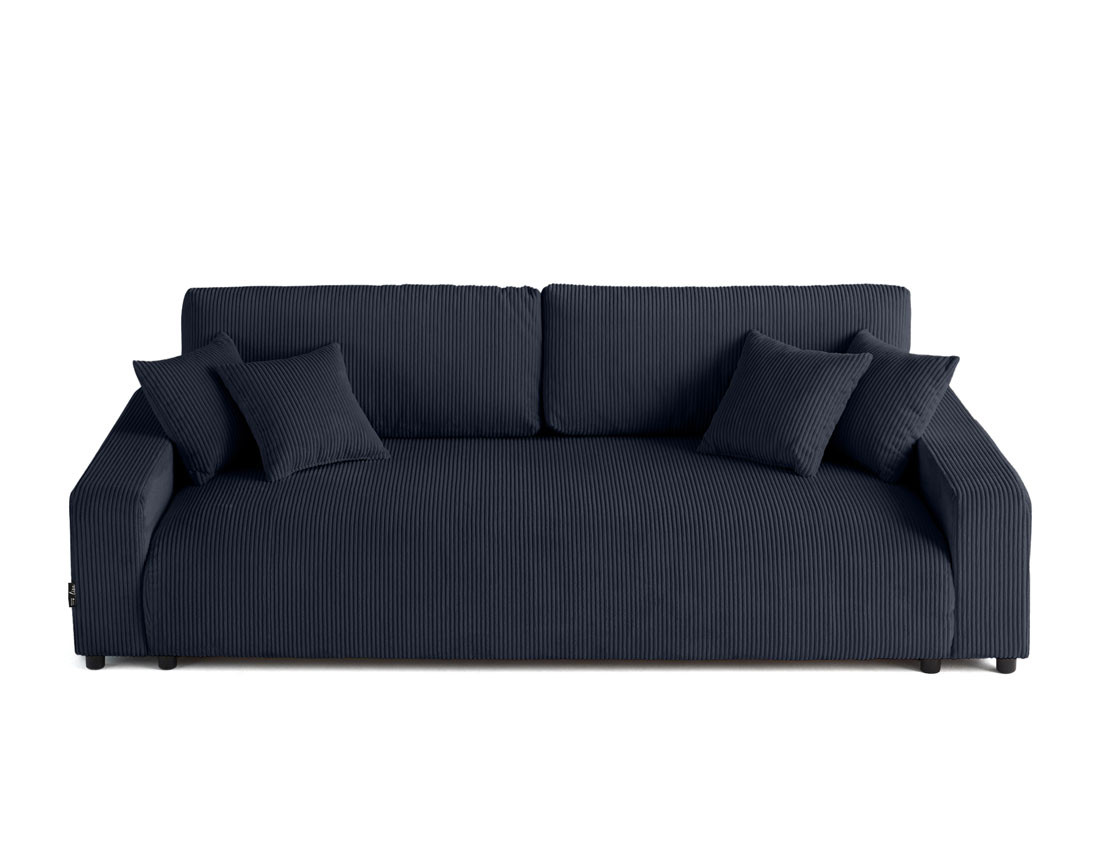 Canapé 3 places convertible avec coffre en velours côtelé Pivoine