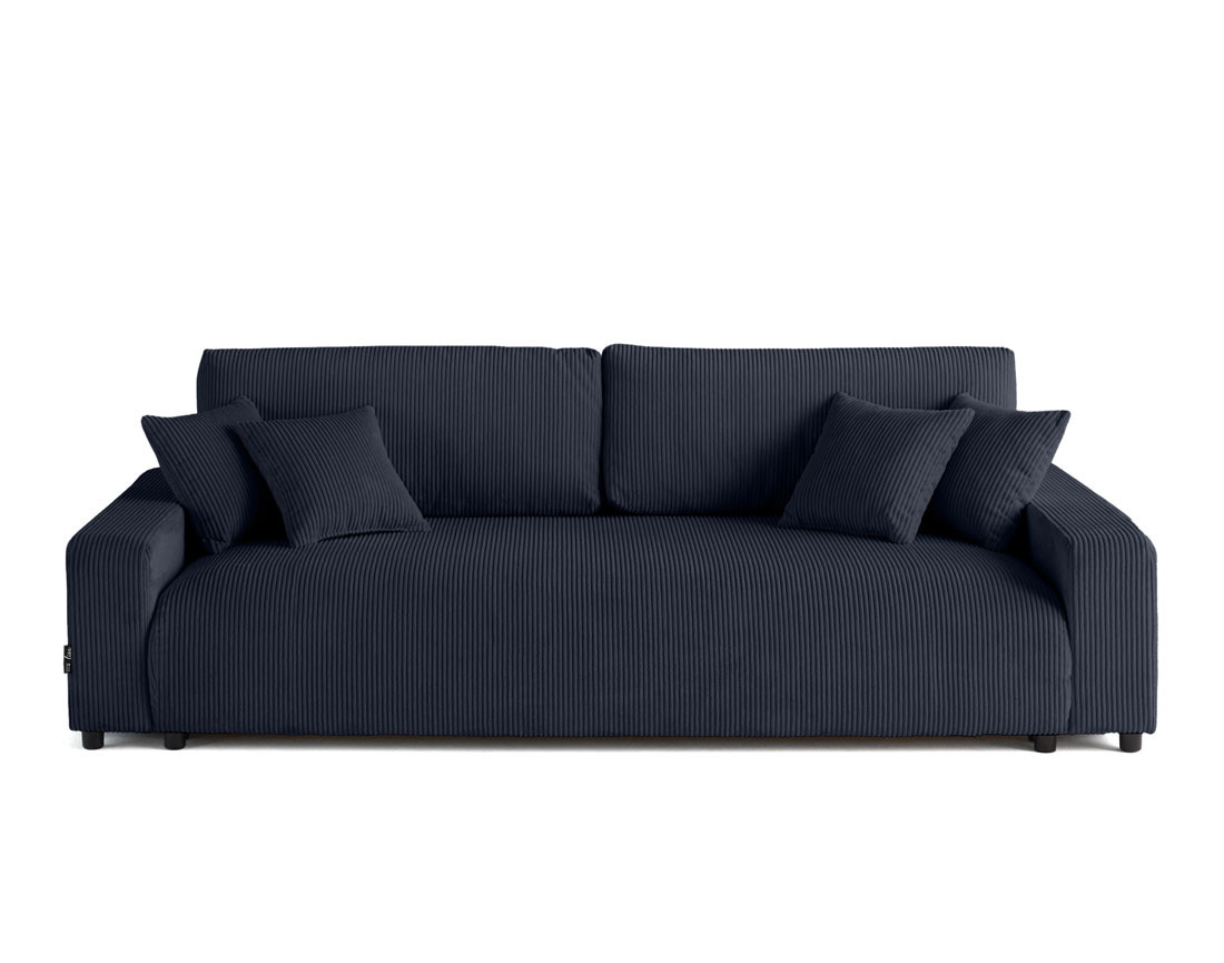 Canapé 3 places convertible avec coffre en velours côtelé Pivoine