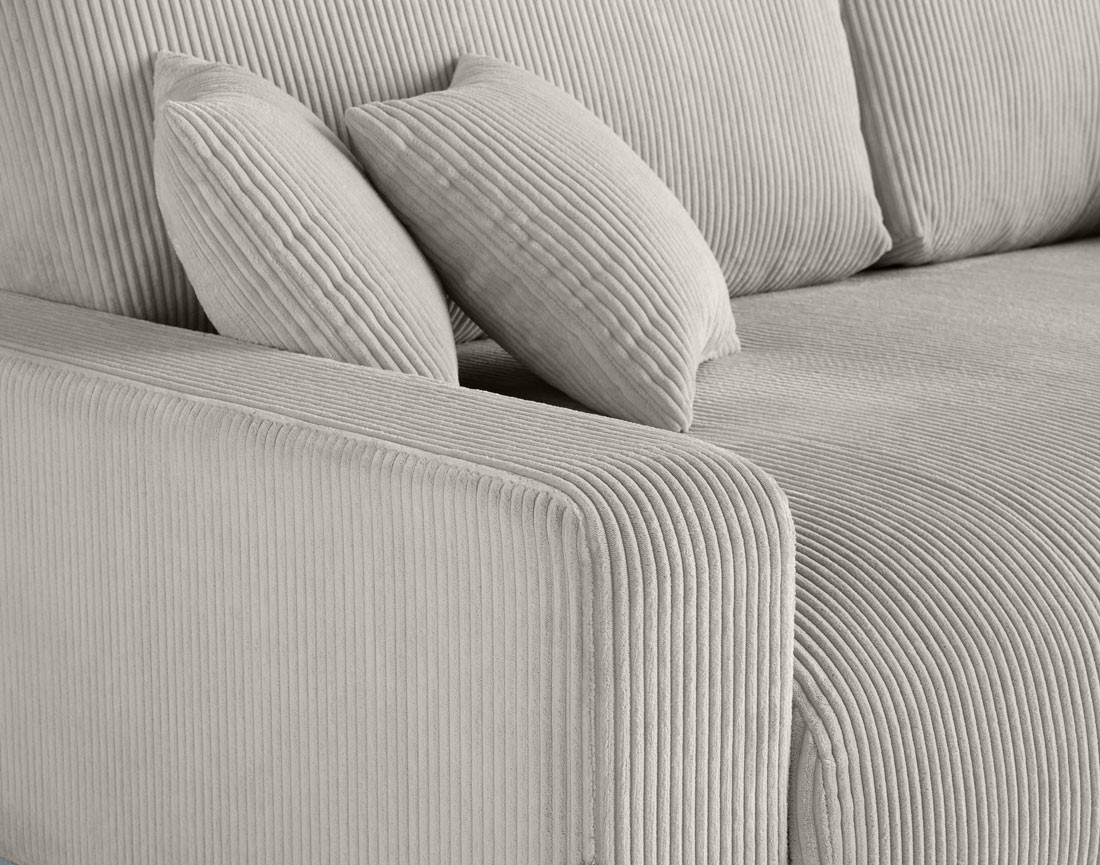 Canapé 3 places convertible avec coffre en velours côtelé Pivoine