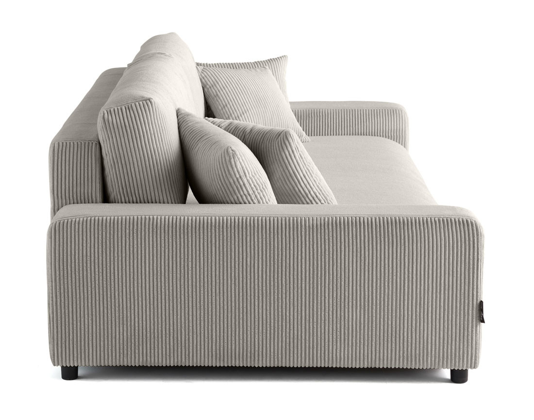 Canapé 3 places convertible avec coffre en velours côtelé Pivoine