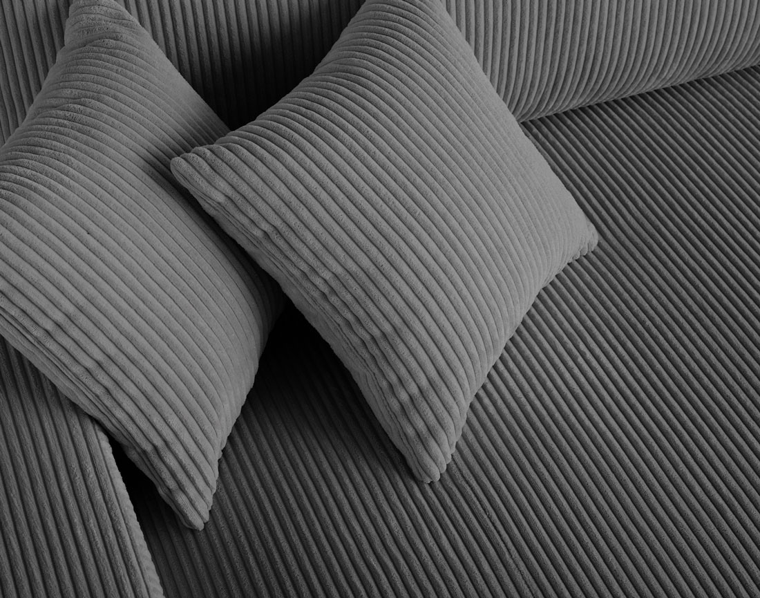 Canapé 3 places convertible avec coffre en velours côtelé Pivoine