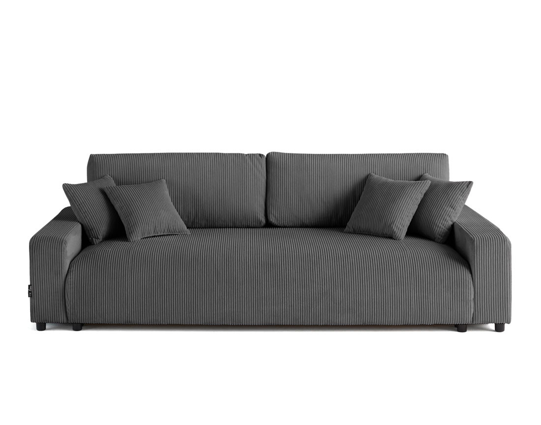 Canapé 3 places convertible avec coffre en velours côtelé Pivoine