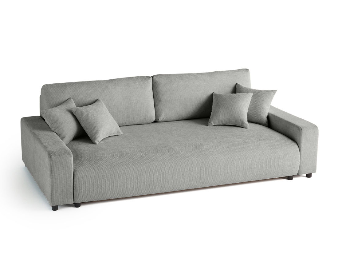 Canapé 3 places convertible avec coffre en velours texturé Pivoine