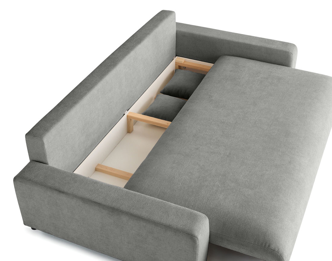 Canapé 3 places convertible avec coffre en velours texturé Pivoine