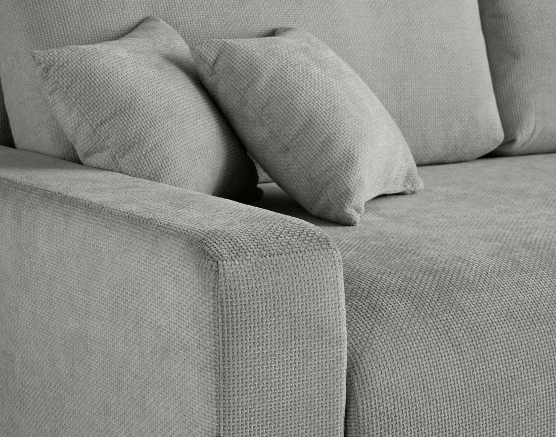 Canapé 3 places convertible avec coffre en velours texturé Pivoine