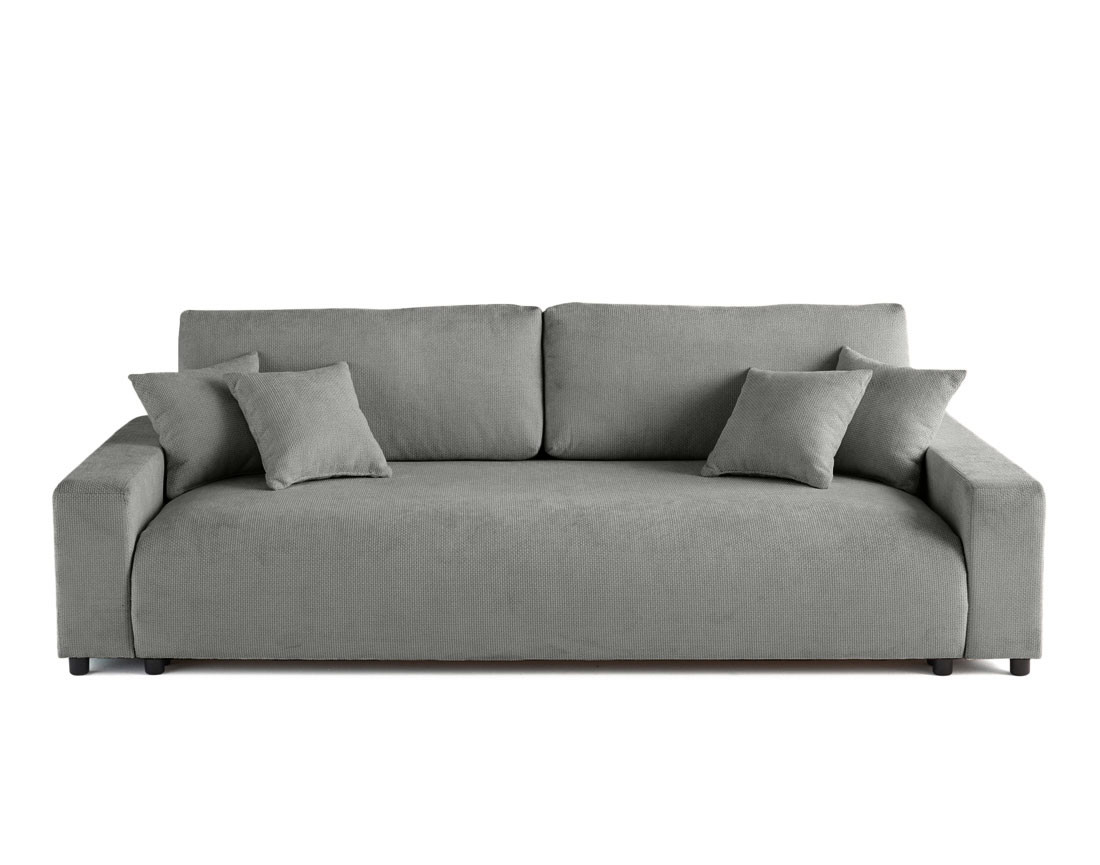 Canapé 3 places convertible avec coffre en velours texturé Pivoine