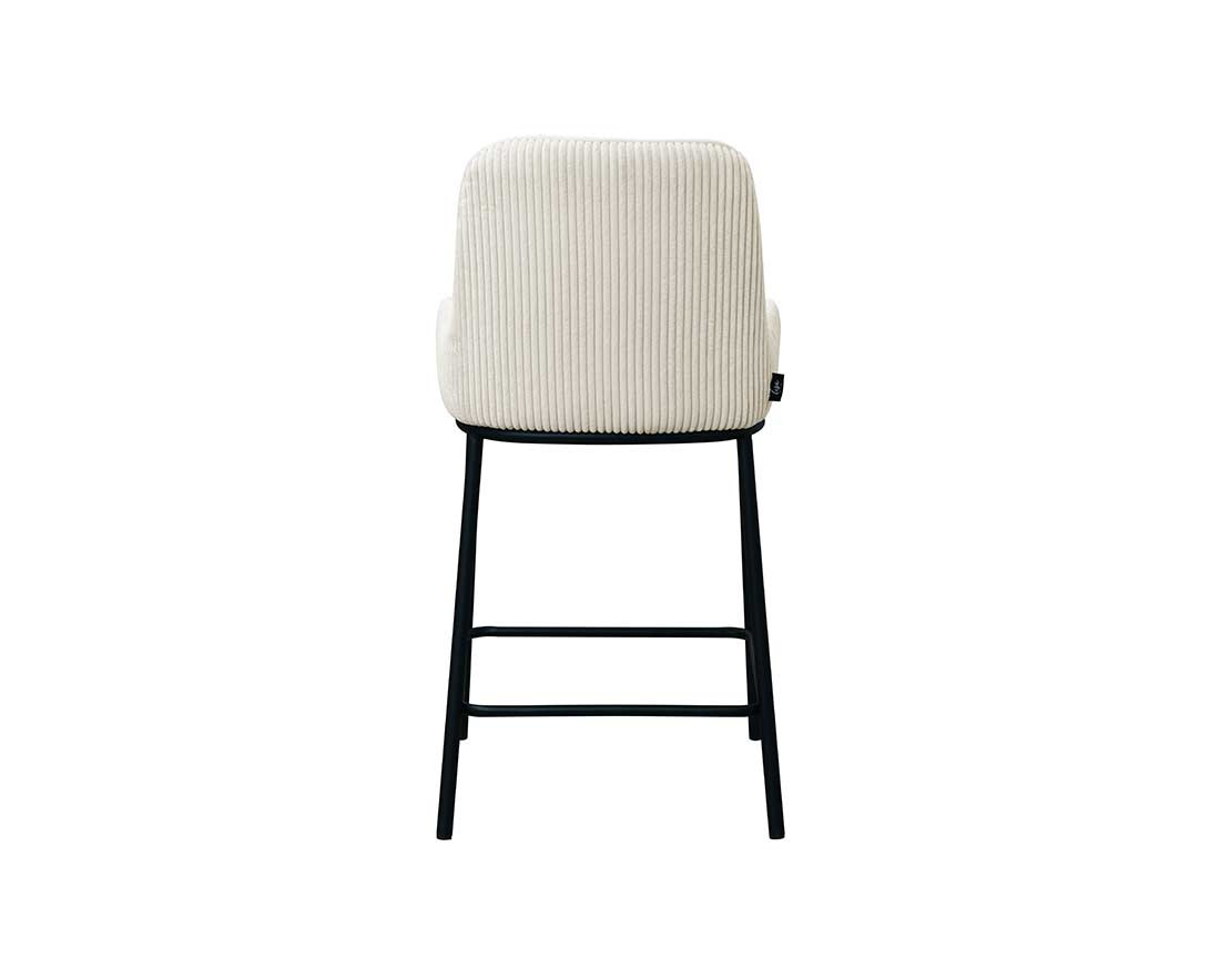 Lot de 2 chaises de bar en velours côtelé beige 65cm Salinas