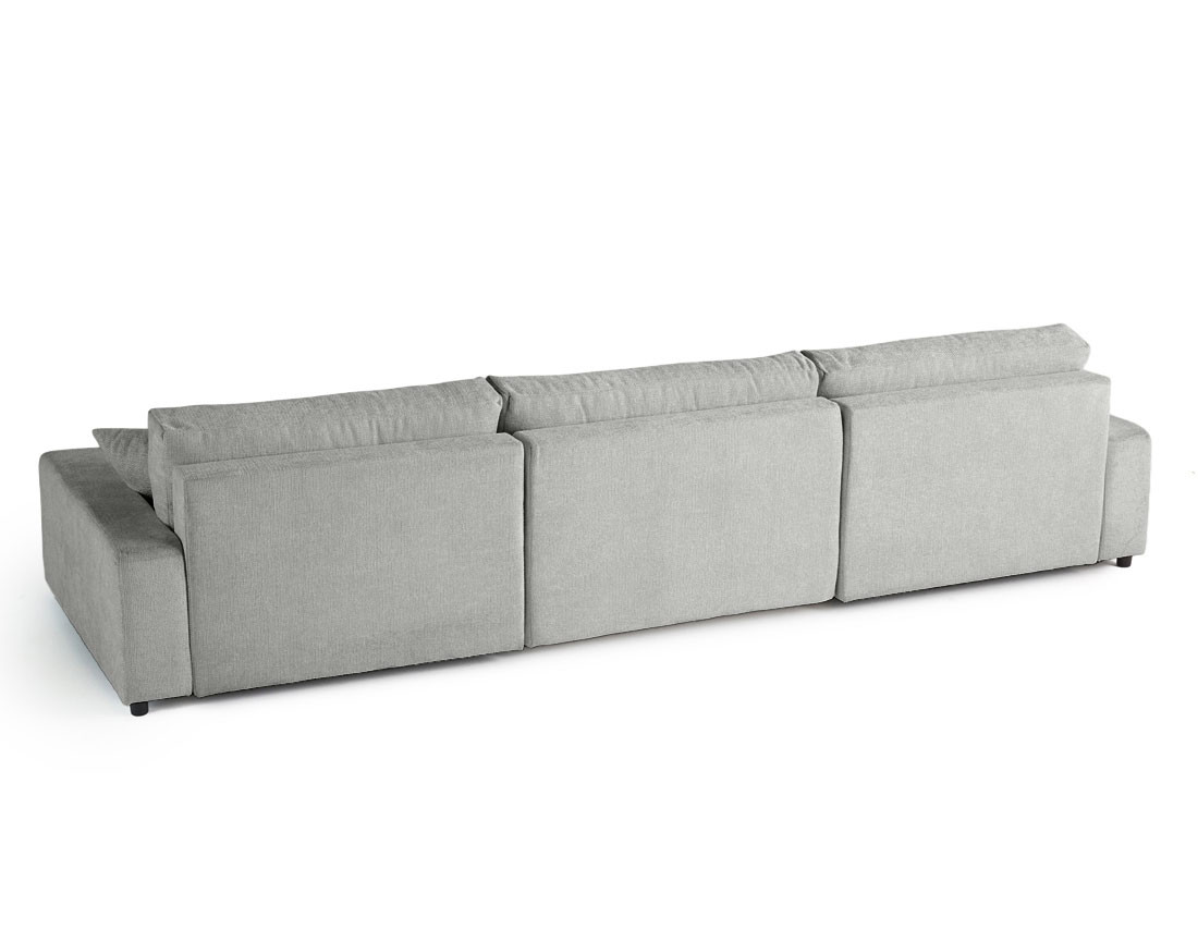 Canapé panoramique en U 7 places convertible avec coffre en velours texturé Pivoine