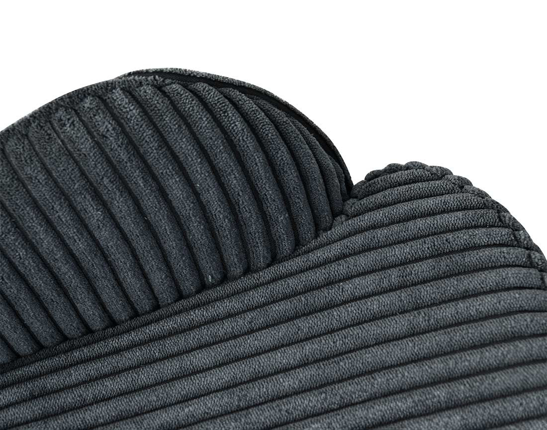 Lot de 2 chaises de bar en velours côtelé gris anthracite 65 cm Salinas