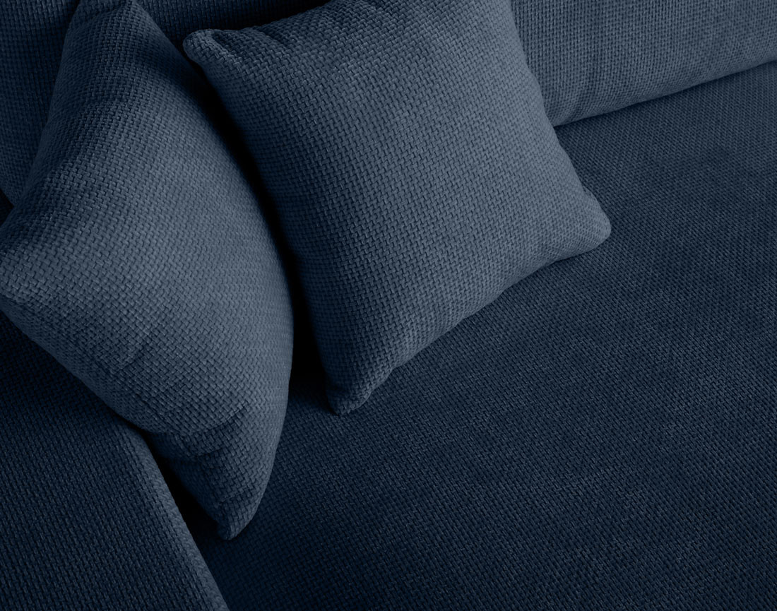 Canapé d'angle réversible 4 places convertible avec coffre en velours texturé Pivoine