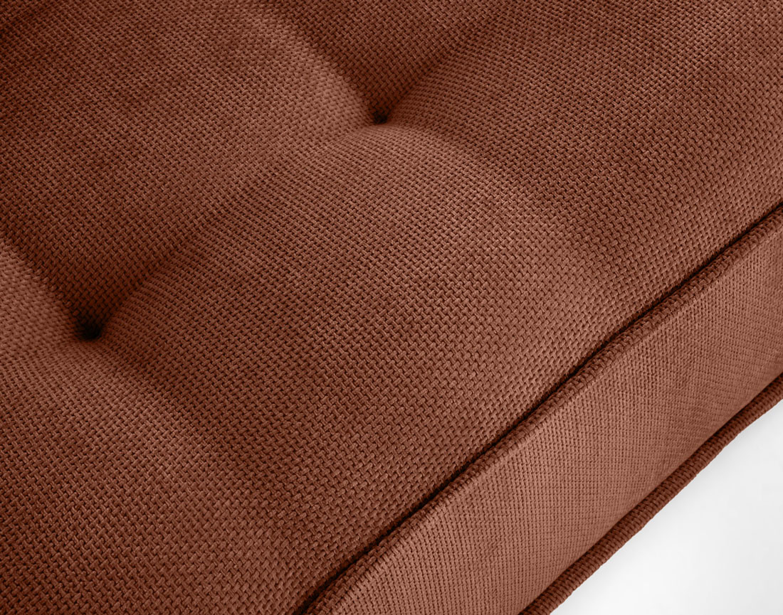 Canapé modulable droit 3 places en velours texturé Marisol