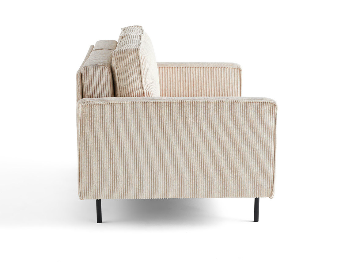 Canapé droit 2 places en velours côtelé Charlie