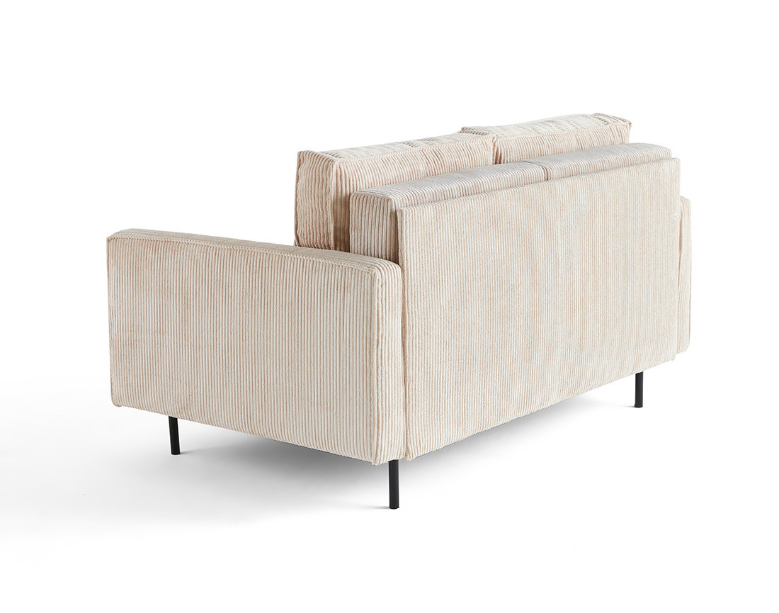 Canapé droit 2 places en velours côtelé Charlie