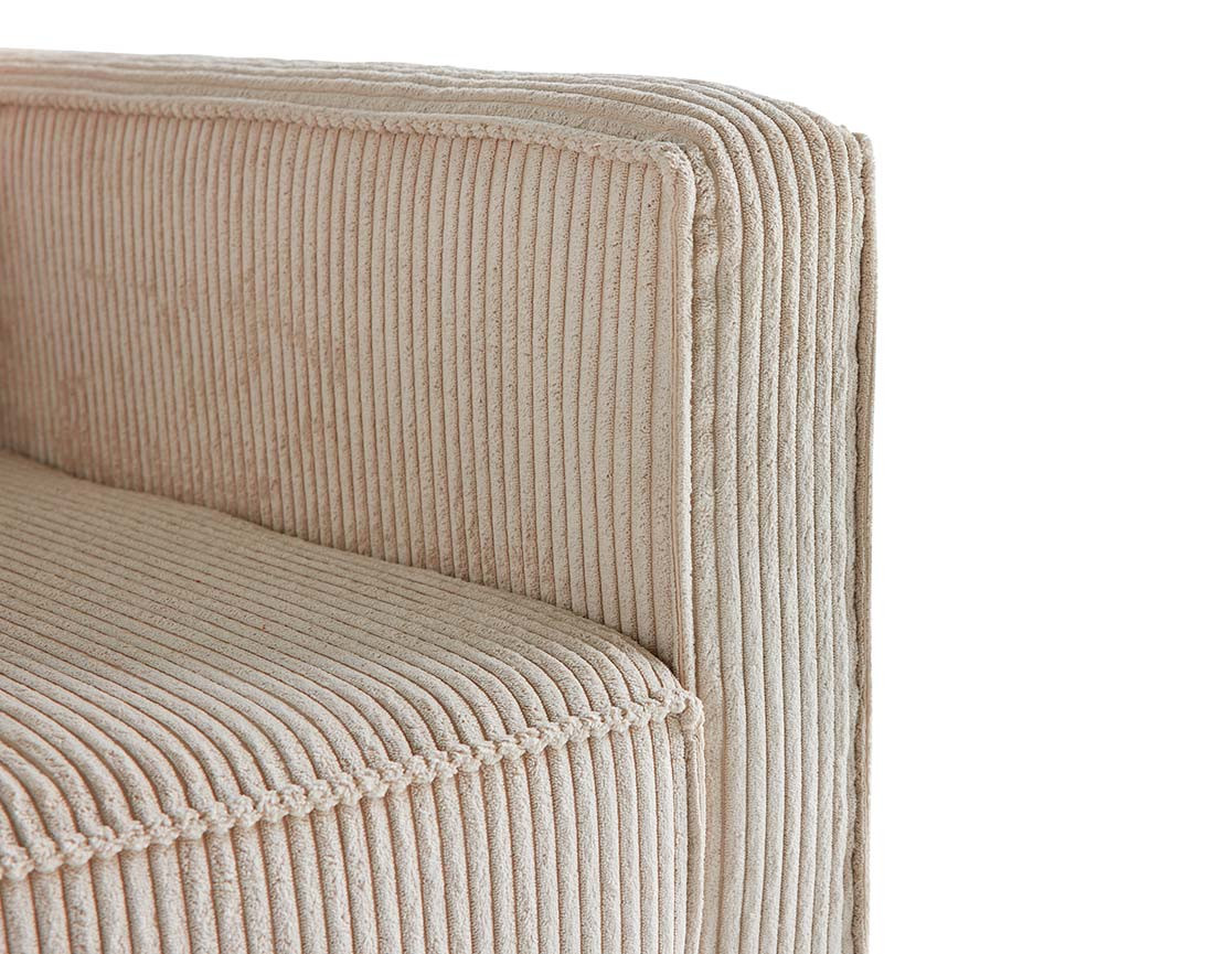 Canapé droit 2 places en velours côtelé Charlie