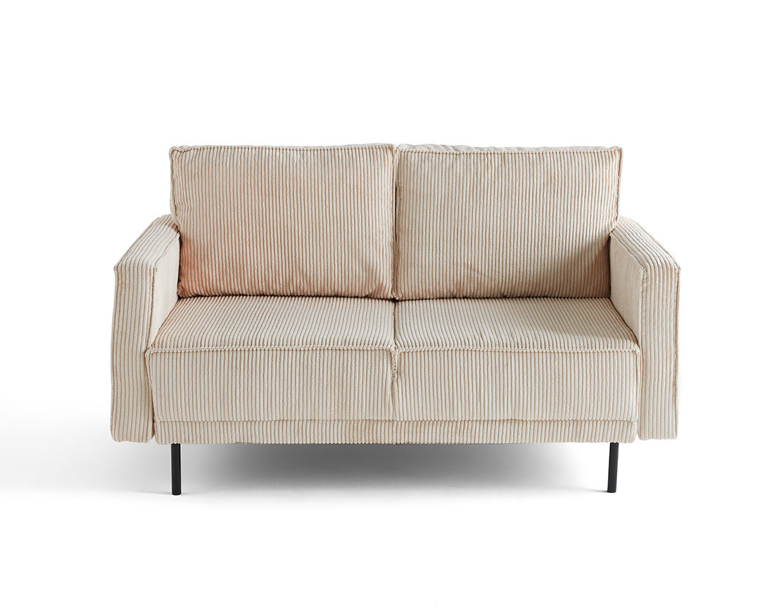 Canapé droit 2 places en velours côtelé Charlie