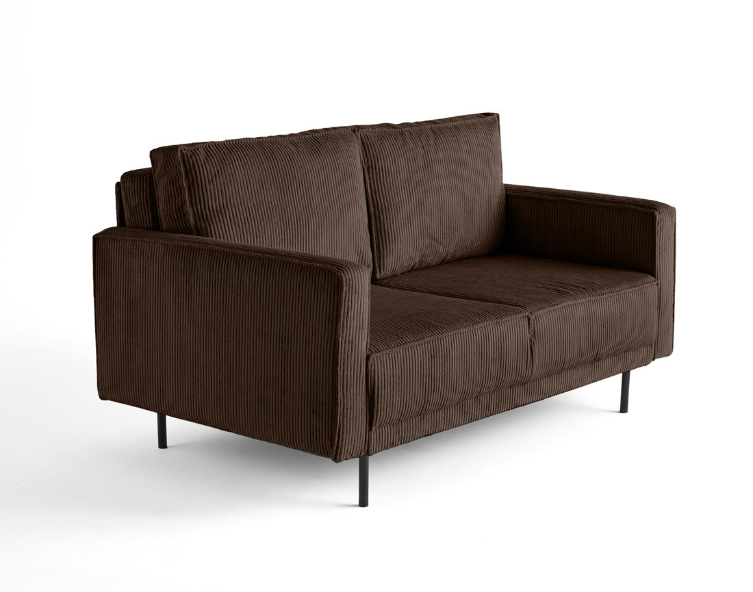 Canapé droit 2 places en velours côtelé Charlie