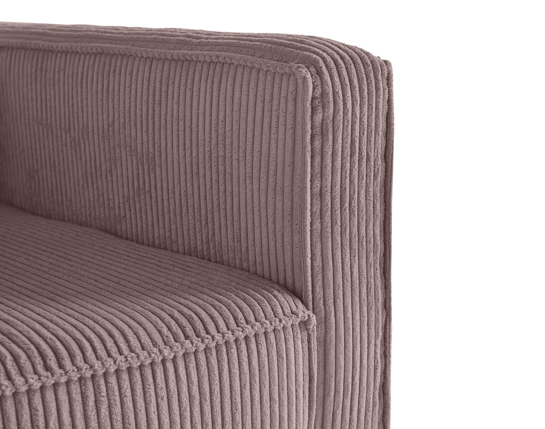 Canapé droit 2 places en velours côtelé Charlie