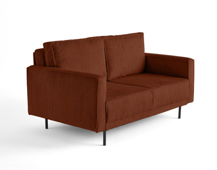 Canapé droit 2 places en velours côtelé Charlie