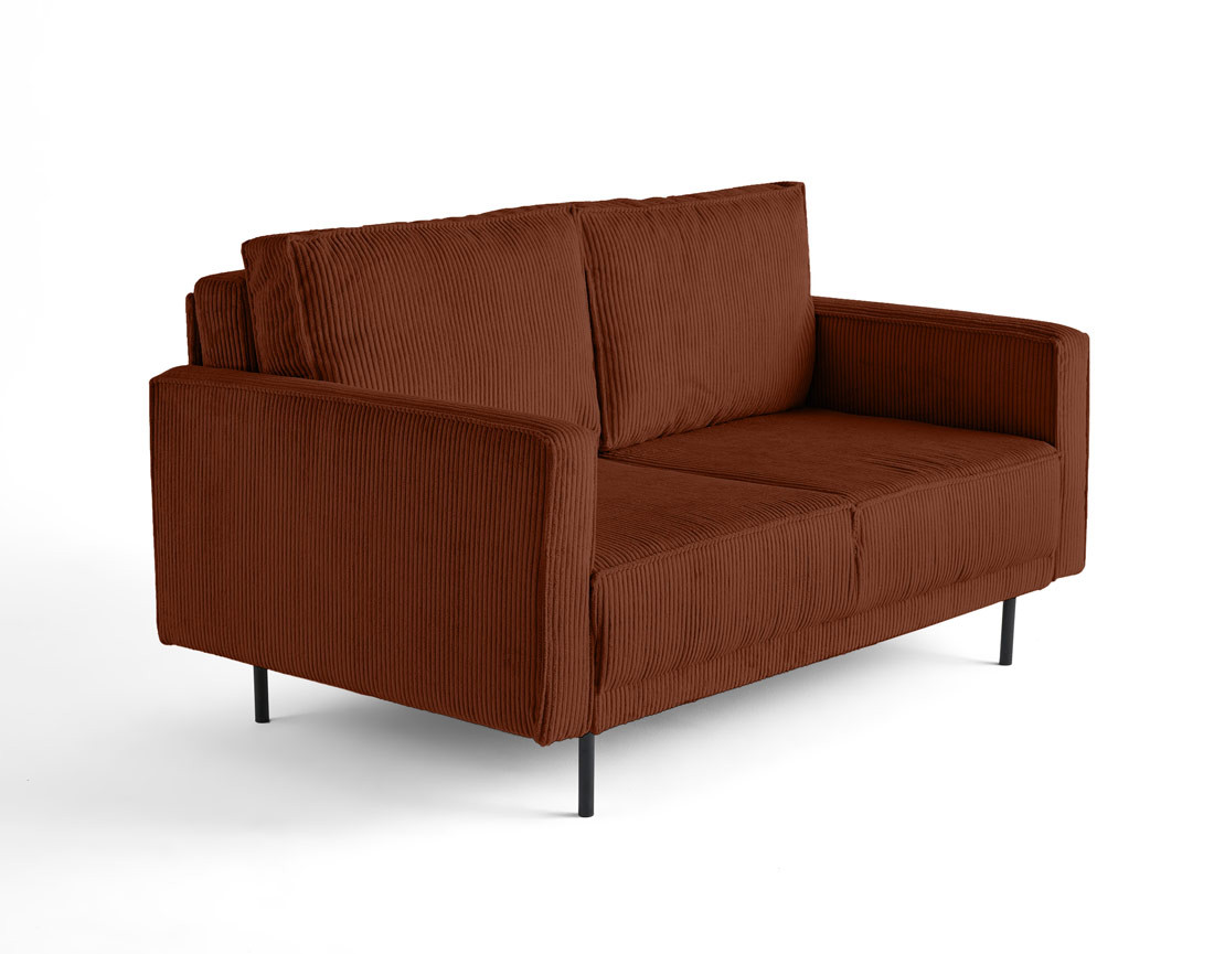 Canapé droit 2 places en velours côtelé Charlie