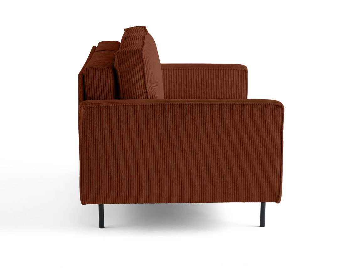 Canapé droit 2 places en velours côtelé Charlie