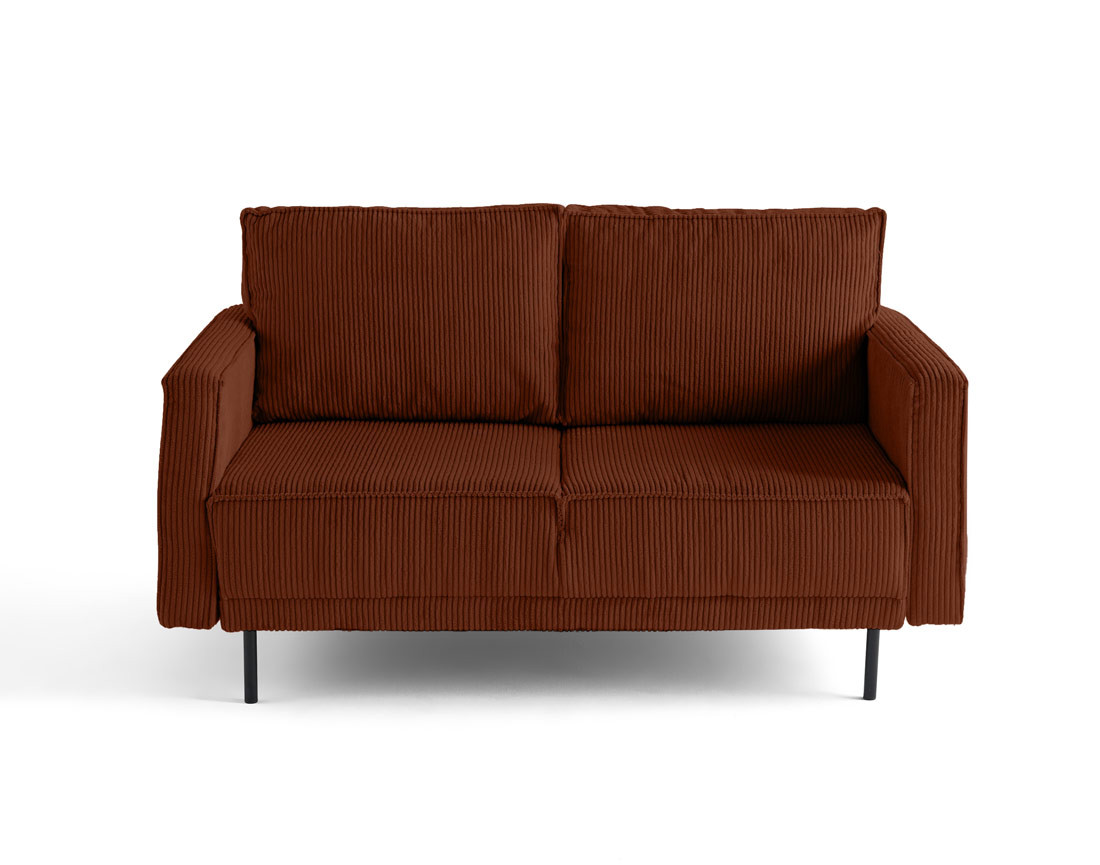 Canapé droit 2 places en velours côtelé Charlie