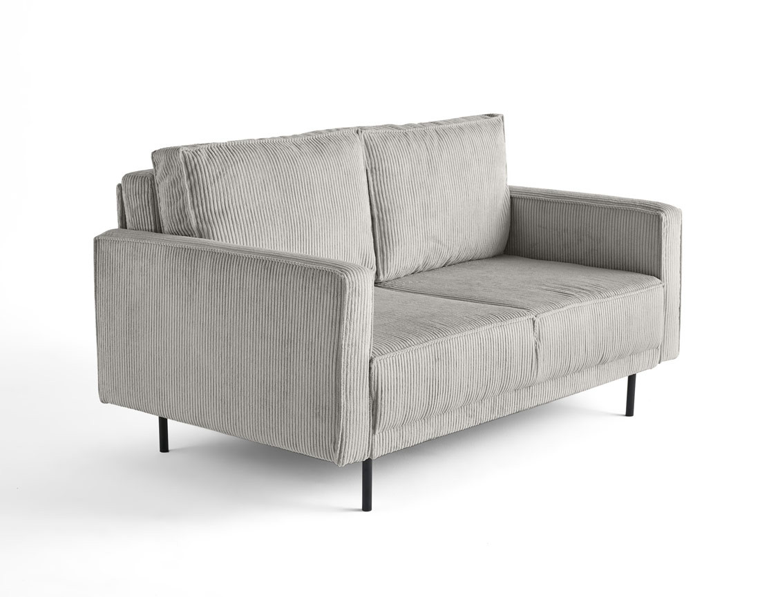 Canapé droit 2 places en velours côtelé Charlie