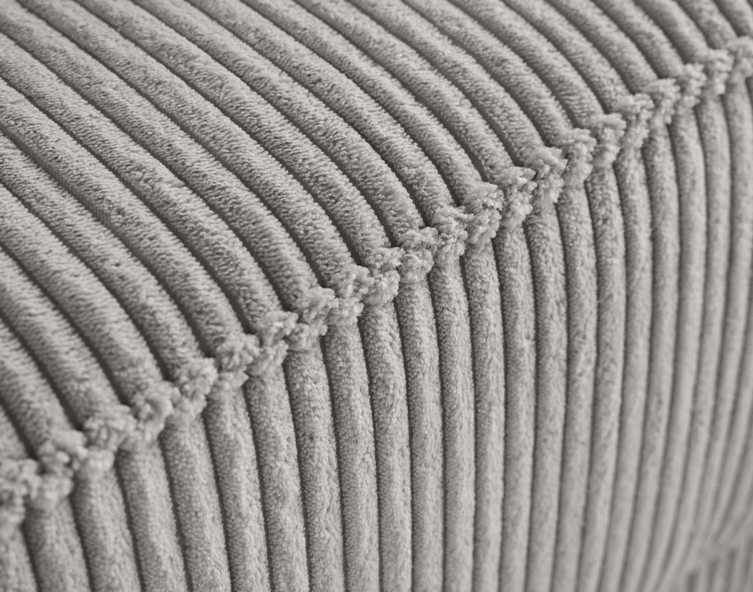 Canapé droit 2 places en velours côtelé Charlie