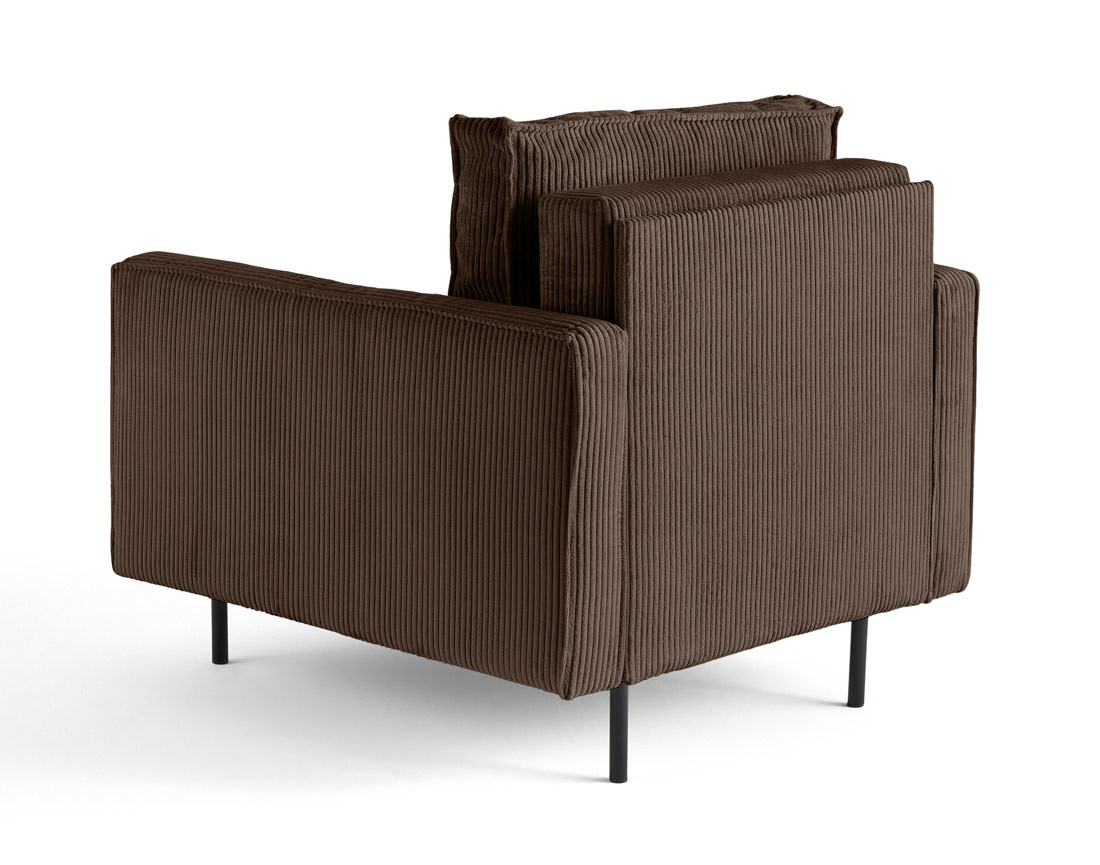 Fauteuil en velours côtelé avec pieds hauts Charlie