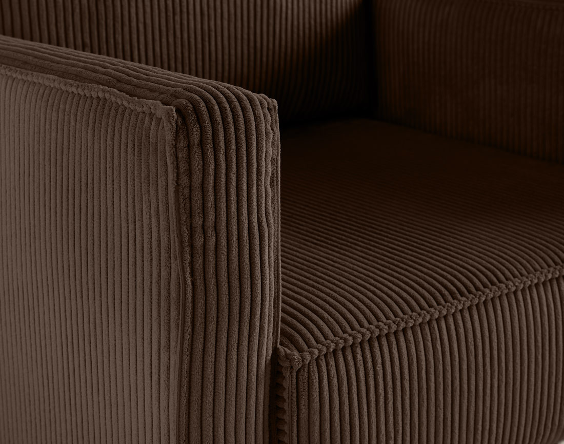 Fauteuil en velours côtelé avec pieds hauts Charlie