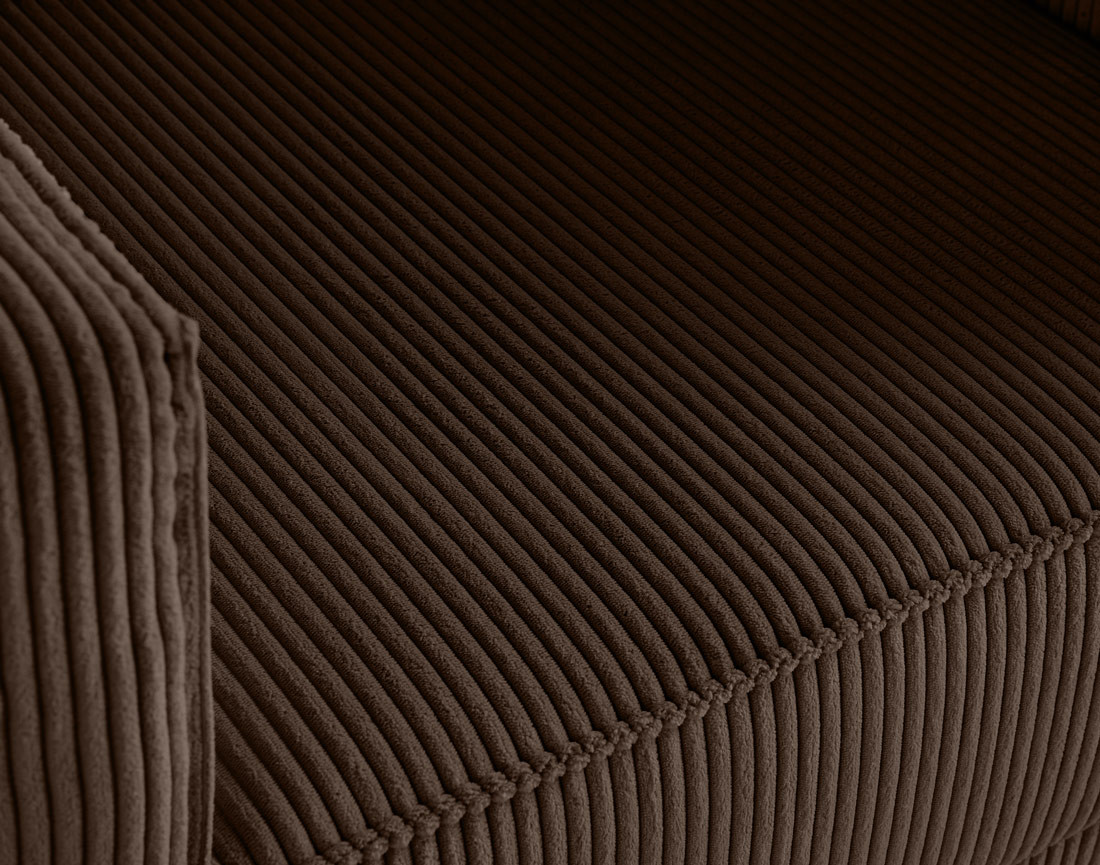 Fauteuil en velours côtelé avec pieds hauts Charlie