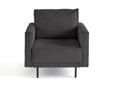 Fauteuil en velours côtelé avec pieds hauts Charlie