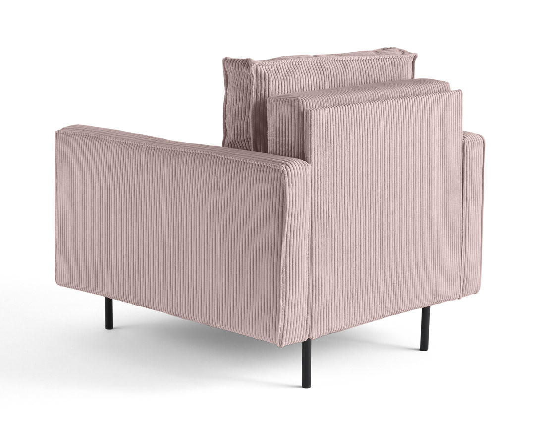 Fauteuil en velours côtelé avec pieds hauts Charlie