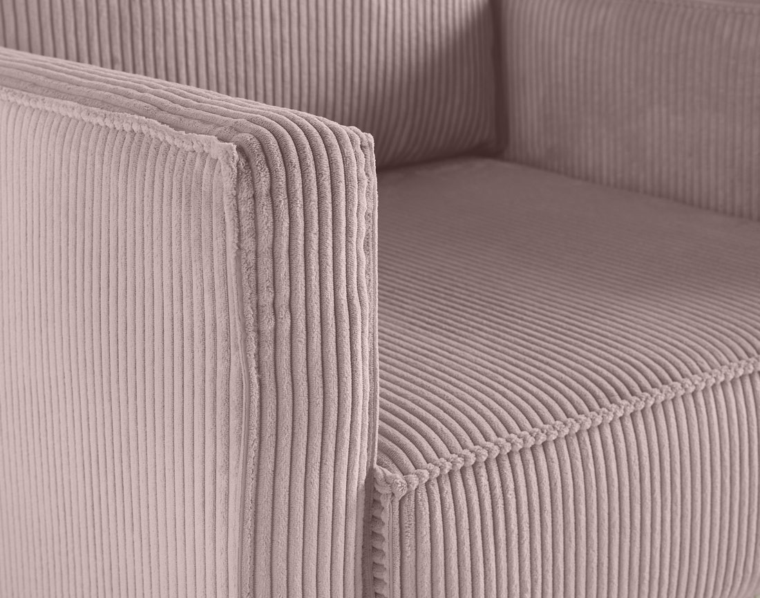 Fauteuil en velours côtelé avec pieds hauts Charlie