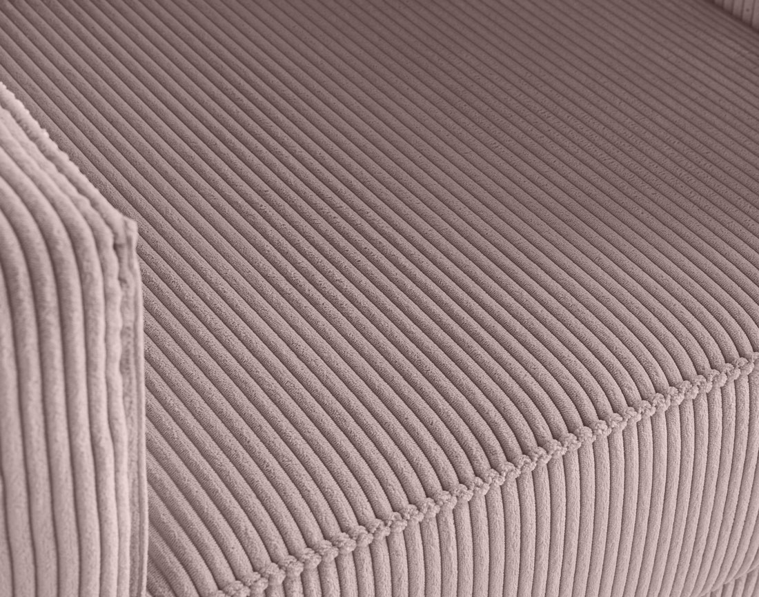 Fauteuil en velours côtelé avec pieds hauts Charlie