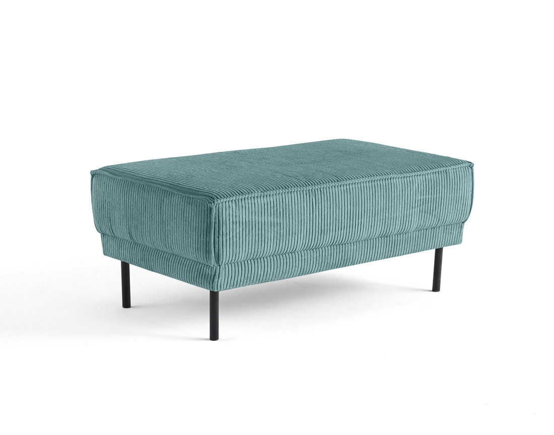 Pouf en velours côtelé avec pieds hauts Charlie