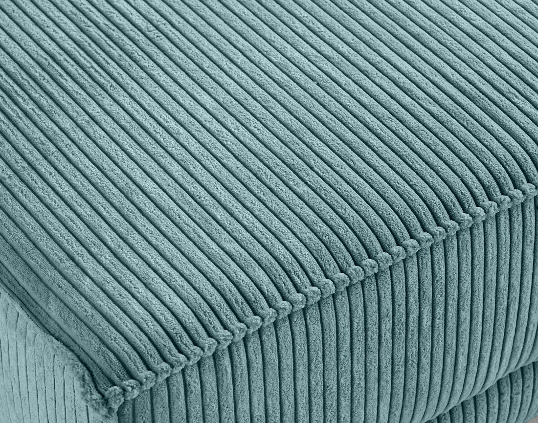 Pouf en velours côtelé avec pieds hauts Charlie