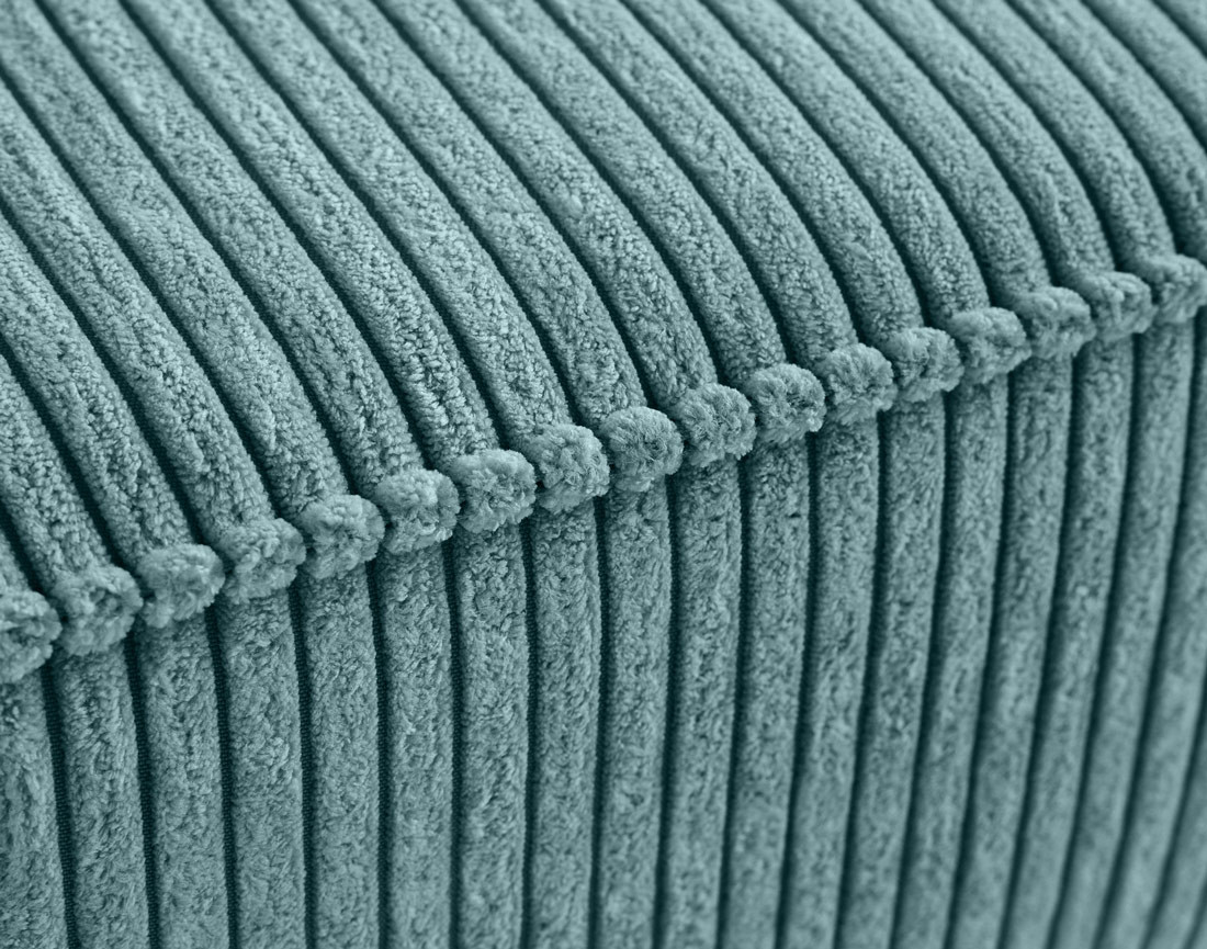 Pouf en velours côtelé avec pieds hauts Charlie