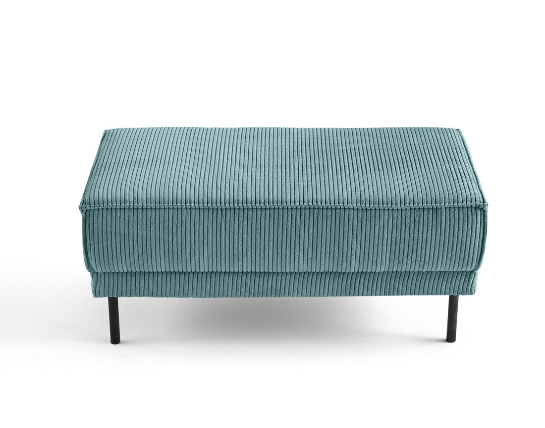 Pouf en velours côtelé avec pieds hauts Charlie