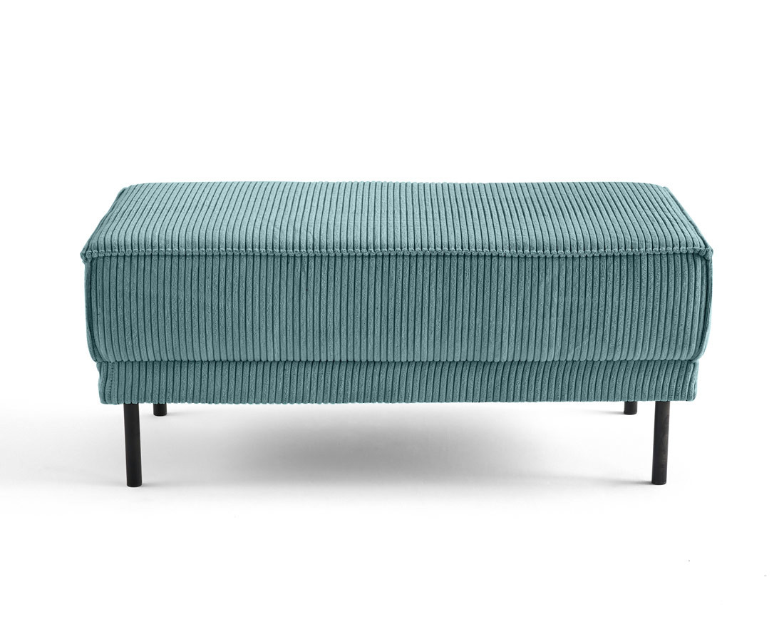 Pouf en velours côtelé avec pieds hauts Charlie