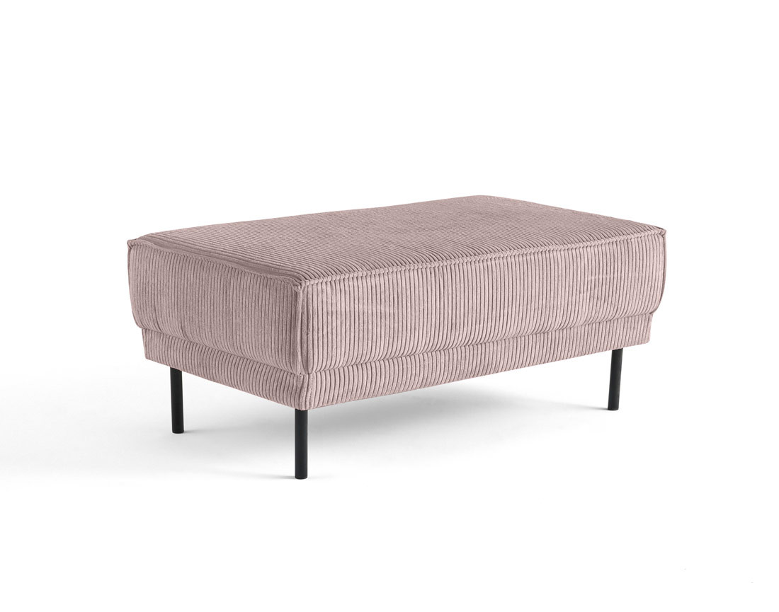 Pouf en velours côtelé avec pieds hauts Charlie