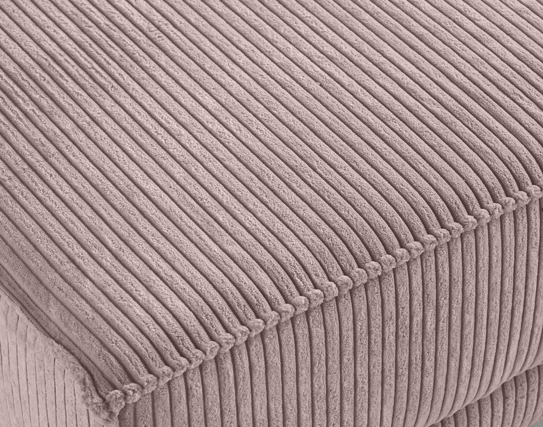 Pouf en velours côtelé avec pieds hauts Charlie