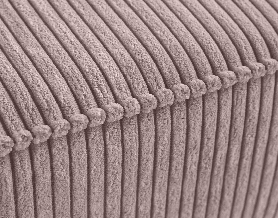 Pouf en velours côtelé avec pieds hauts Charlie