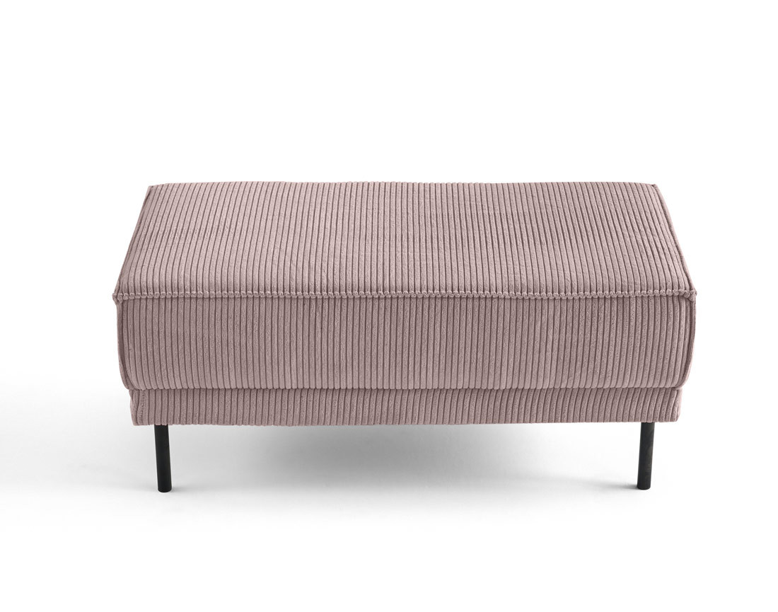 Pouf en velours côtelé avec pieds hauts Charlie