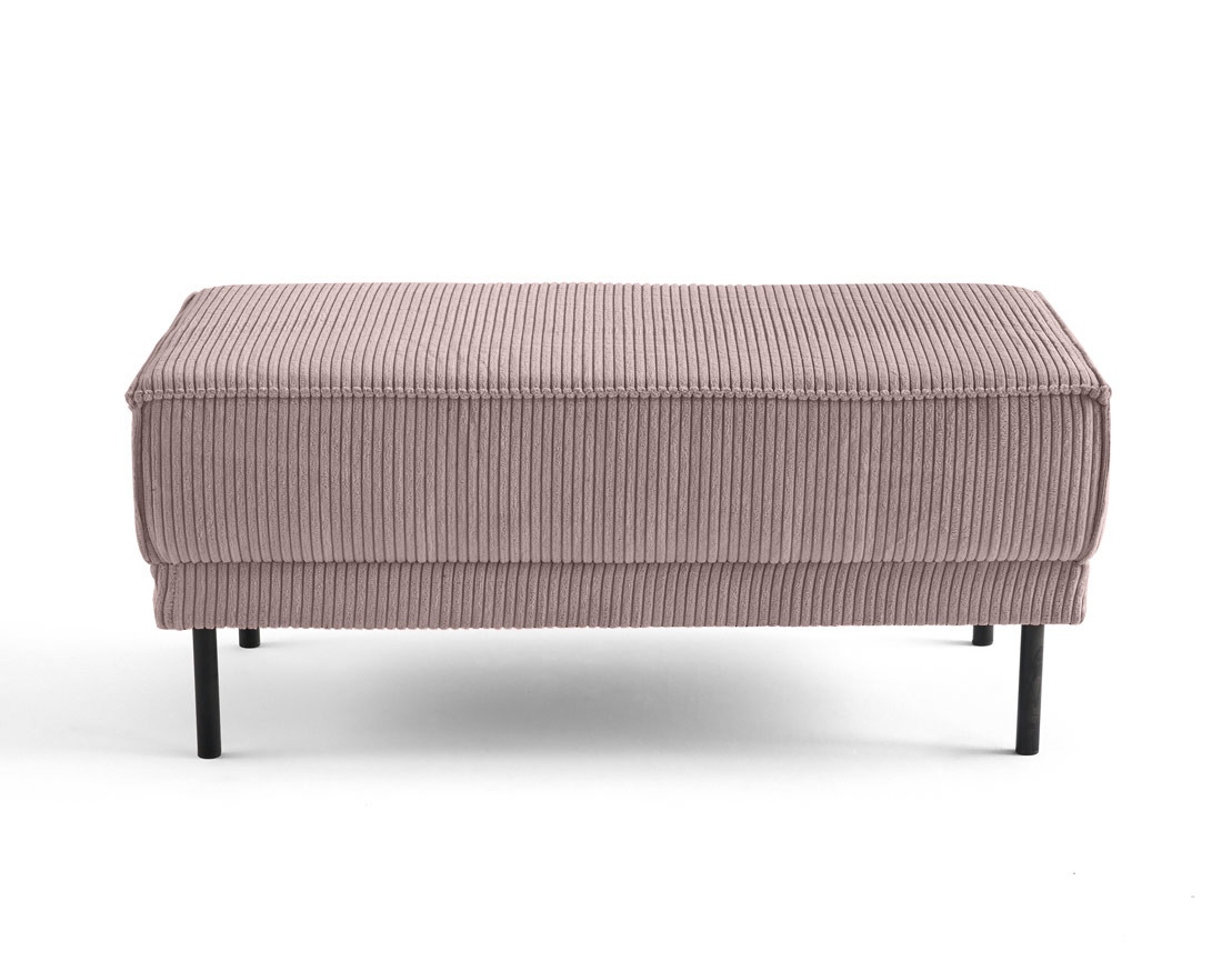 Pouf en velours côtelé avec pieds hauts Charlie