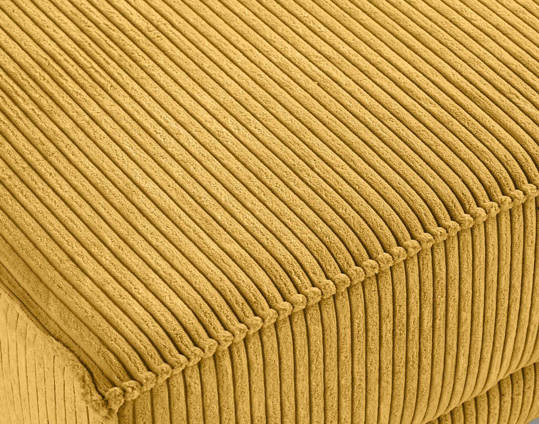 Pouf en velours côtelé avec pieds hauts Charlie