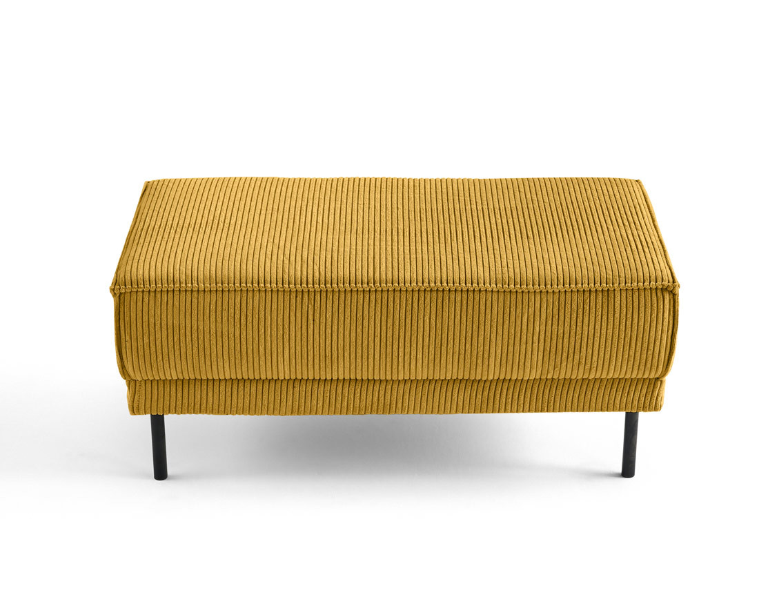 Pouf en velours côtelé avec pieds hauts Charlie