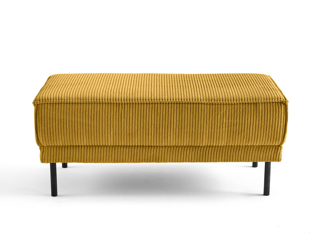 Pouf en velours côtelé avec pieds hauts Charlie