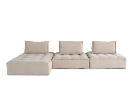 Canapé d'angle modulable 4 places en velours texturé Marisol